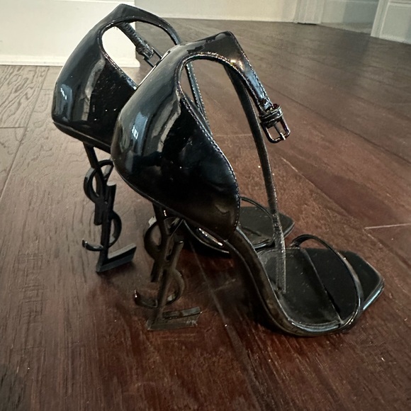 Saint Laurent Opyum YSL Logo-Heel Sandals with Black Hardware - Picture 4 of 5